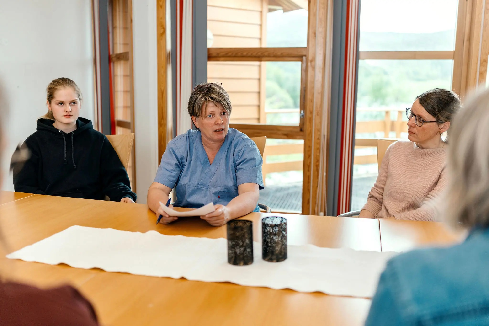 Samtalegruppe Røde Kors Haugland. Rehabiliteringssenter. Foto: Jostein Vedvik